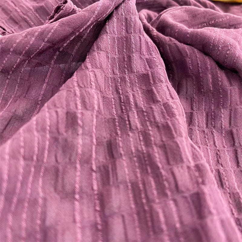 Polyester T400 Stretch Seersucker Crepe Fabric