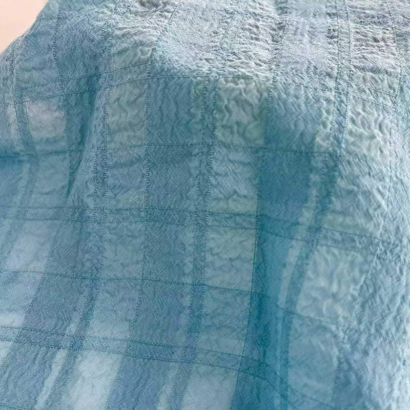 Polyester Stretch Kilt Like Seersucker Crepe Chiffon Fabric For Dress