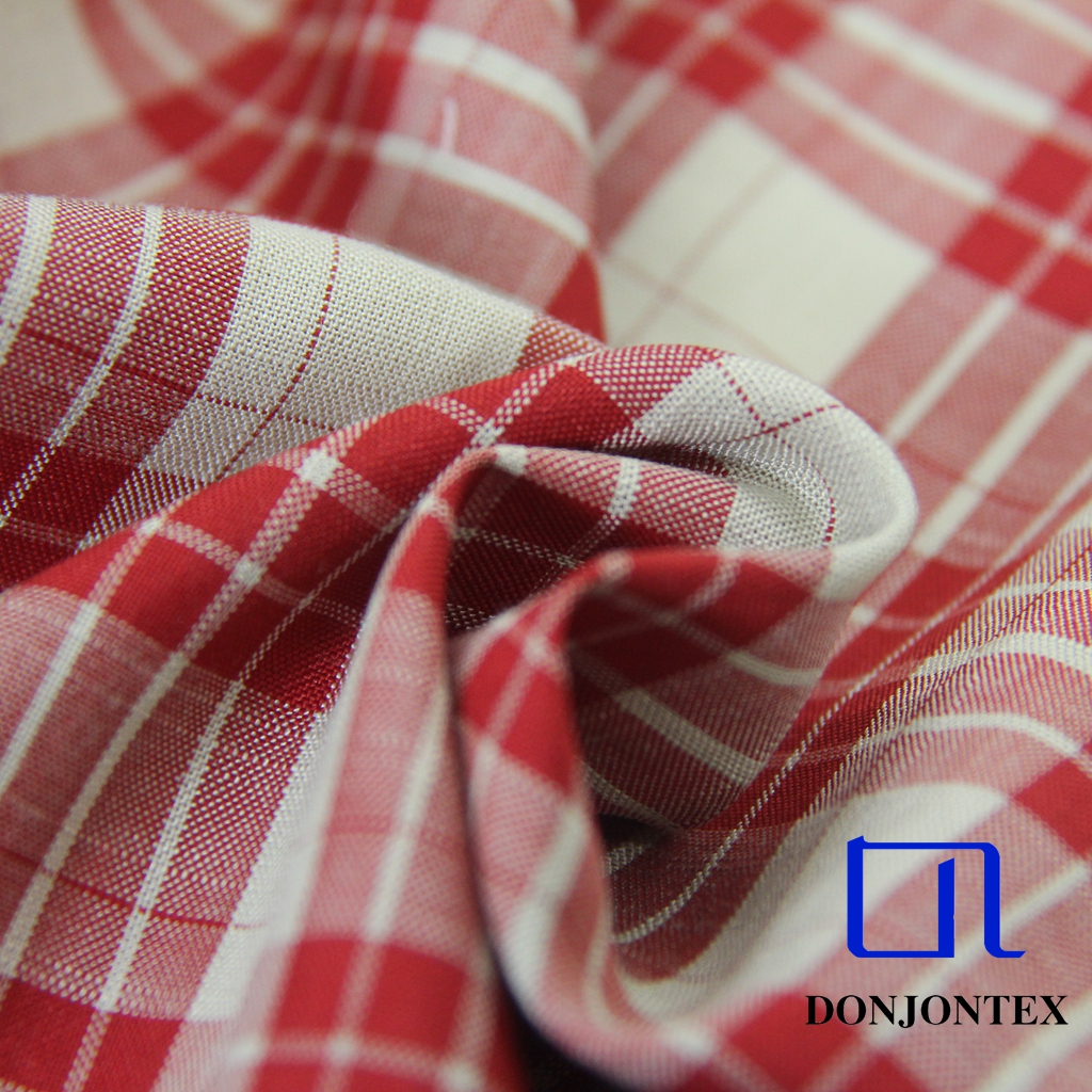 Designer Choice Yarn Dyed Polyester Rayon Check Fabric for Women Dress or Bed Sheets