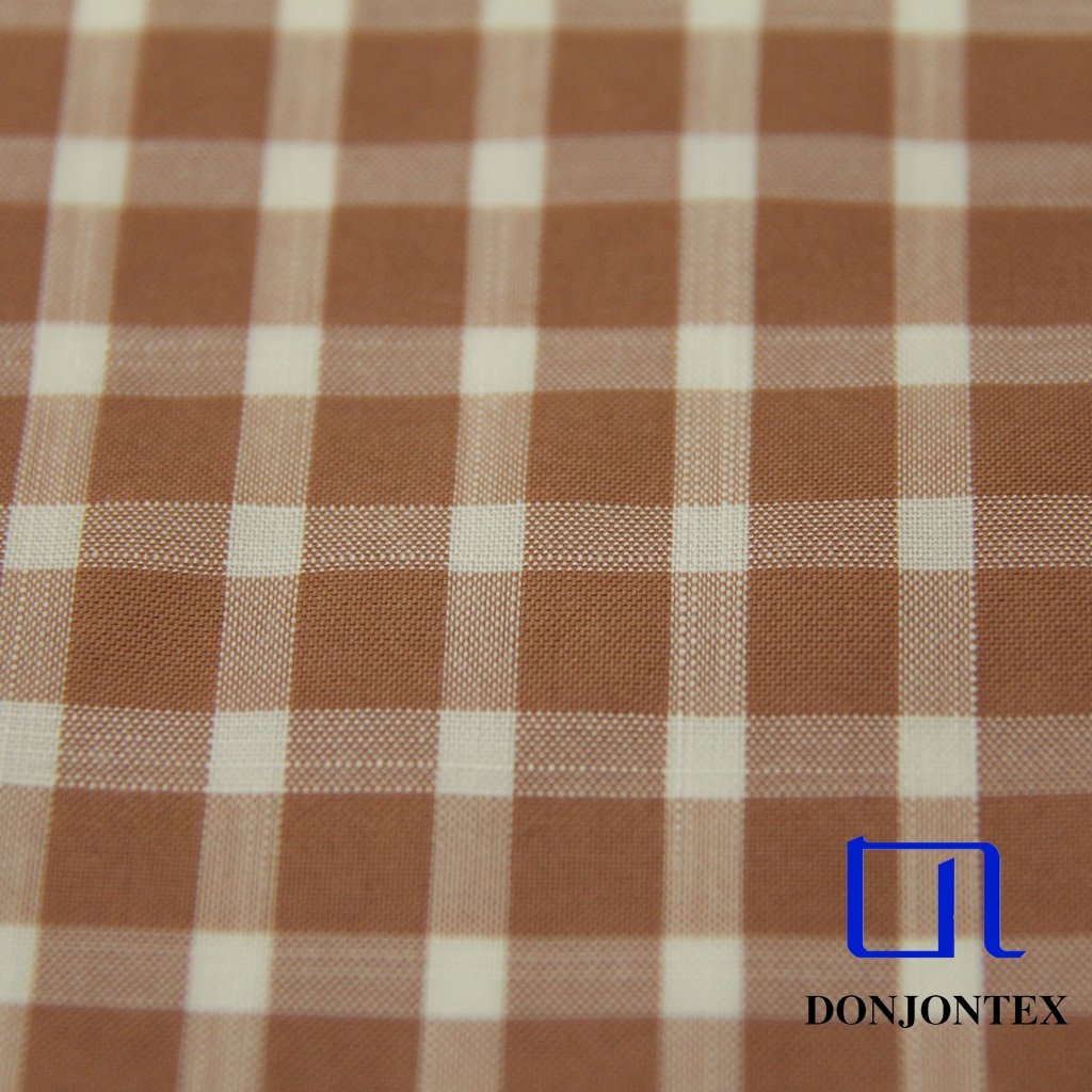 Latest Fashion Yarn Dyed Polyester Rayon Check Fabric for Women Dress or Bed Sheets