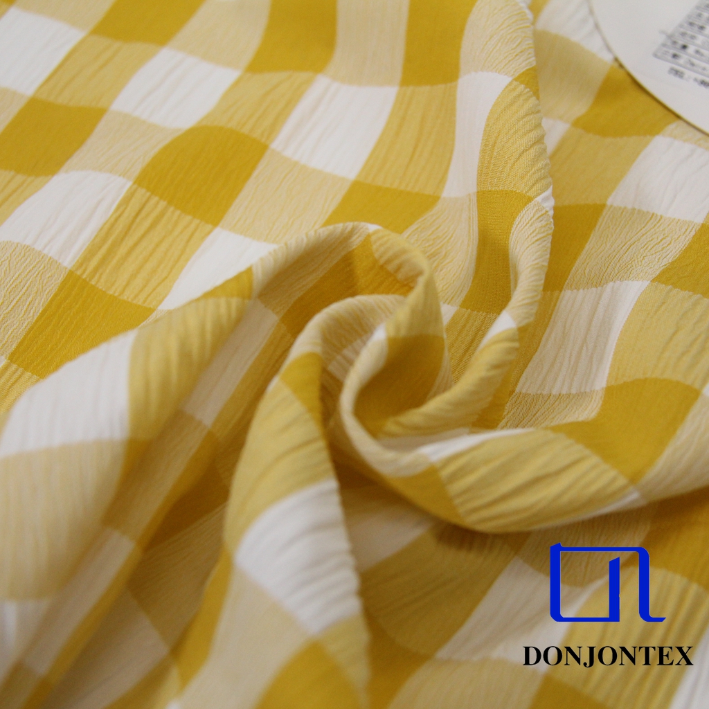 Latest Fashion Yarn Dyed Polyester Lyocell Cotton Check Fabric for Women Dress