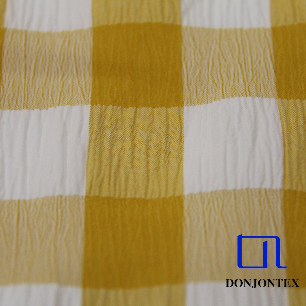 Latest Fashion Yarn Dyed Polyester Lyocell Cotton Check Fabric for Women Dress