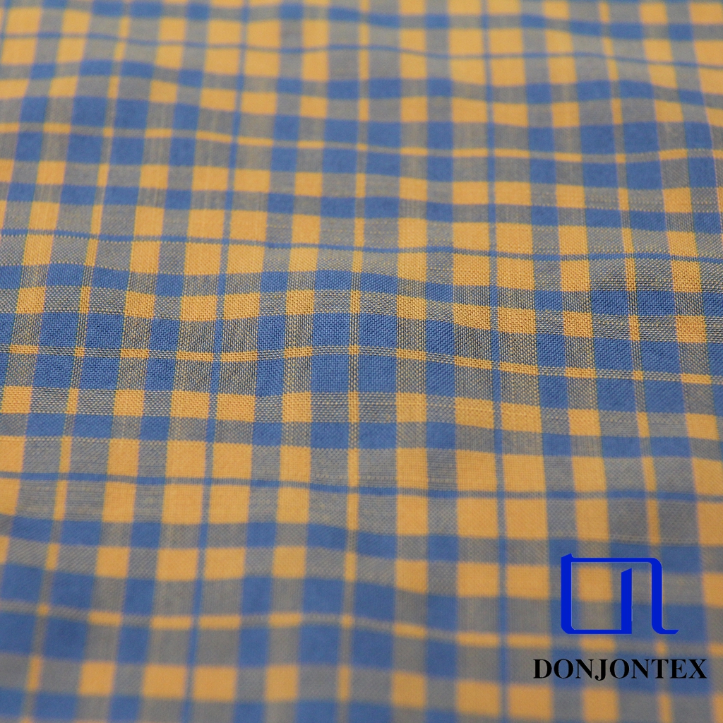 Premium Quality Yarn Dyed Polyester Rayon Check Fabric for Women Dress or Bed Sheets