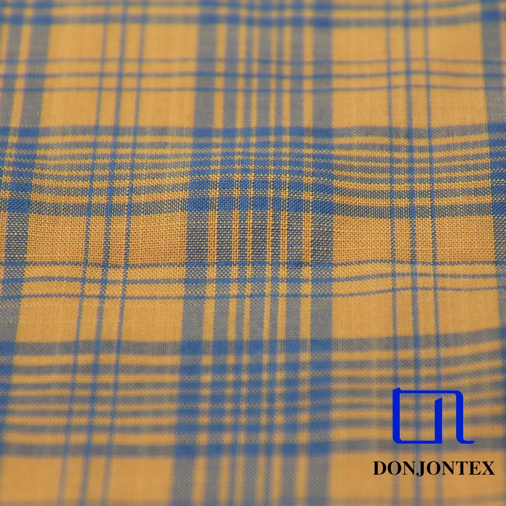 Eco-Friendly Yarn Dyed Polyester Rayon Check Fabric for Women Dress or Bed Sheets