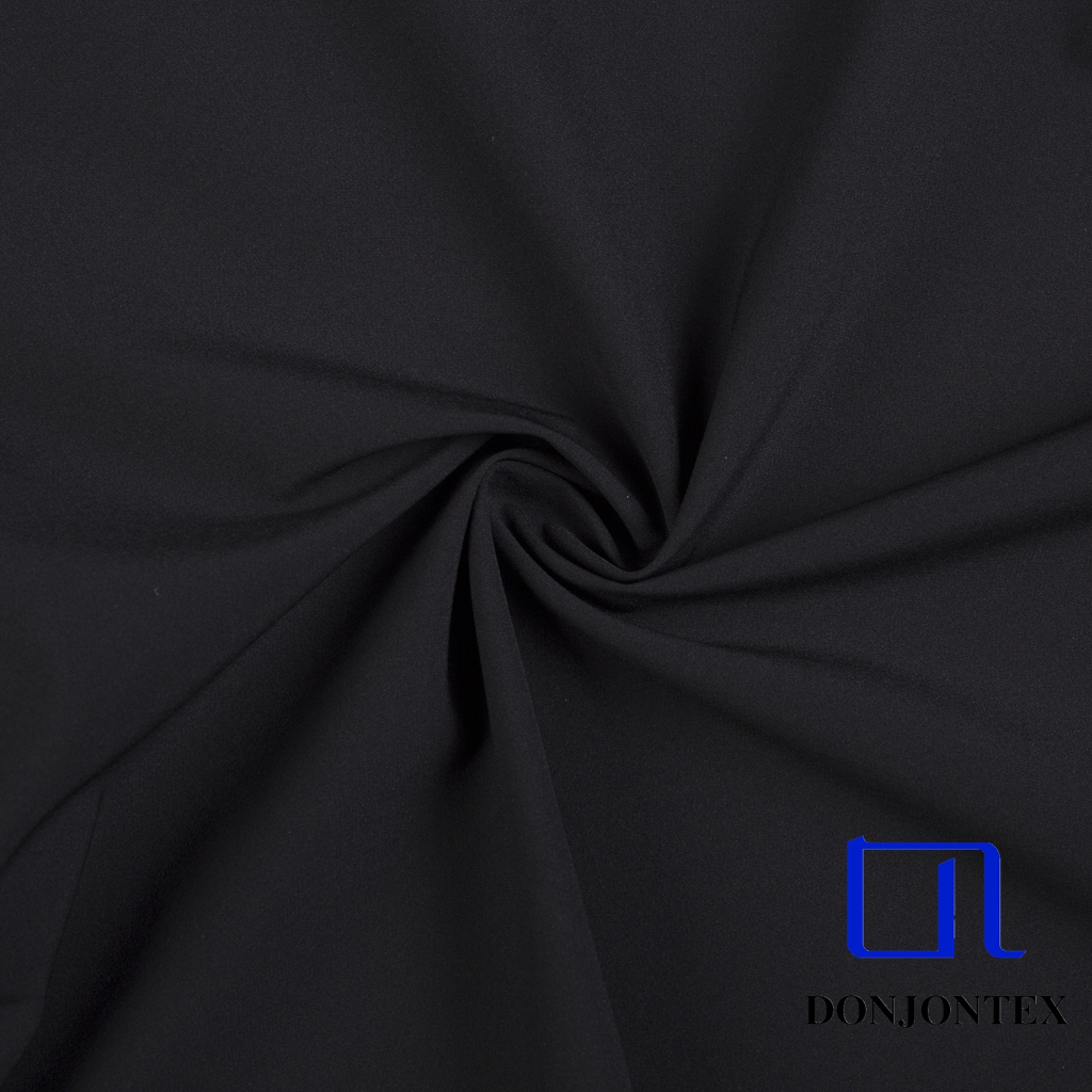 2025 New Design Polyester Spandex Black Color Stretch Fabric for Sports Wear