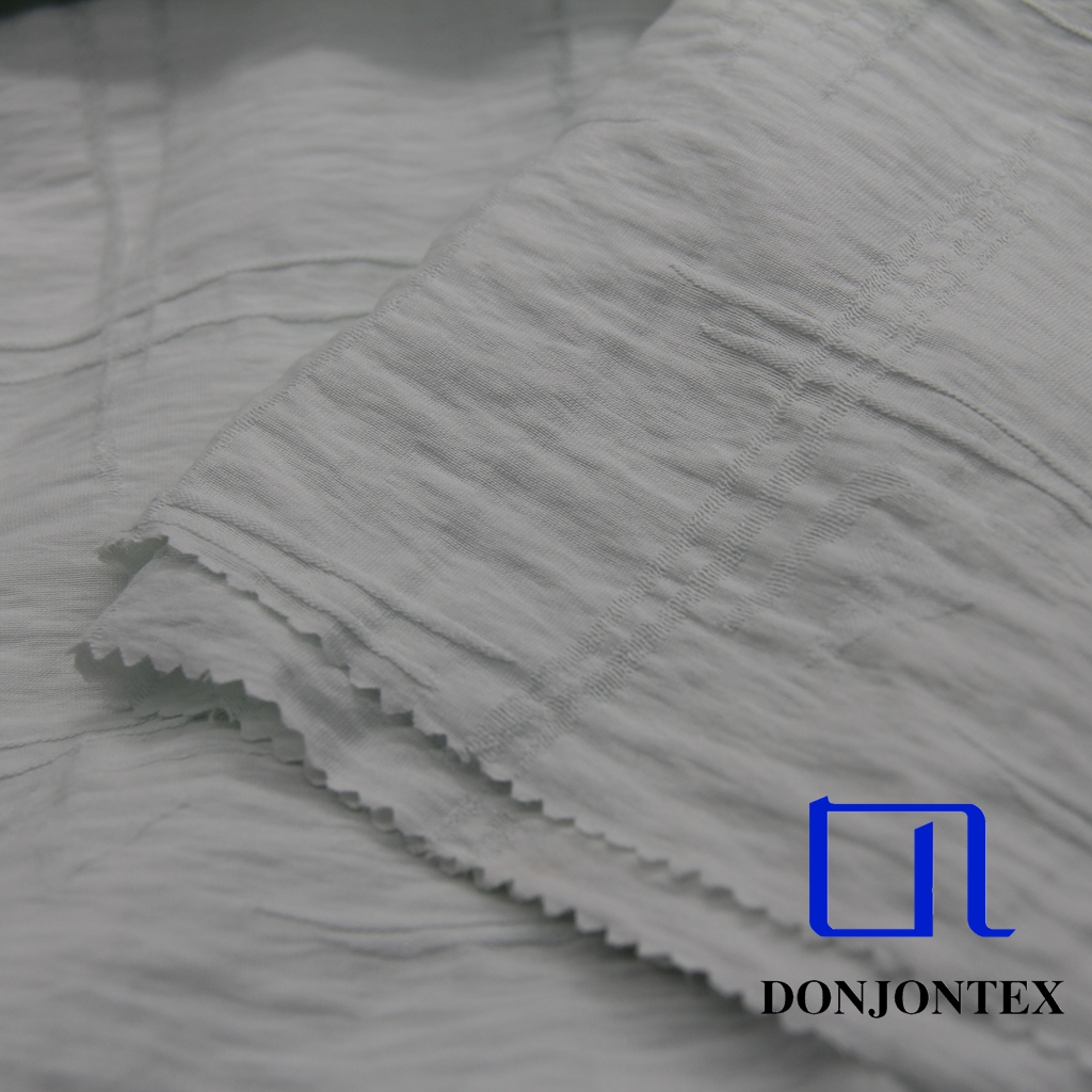 2025 Newest Soft Skin friendly Monofilament Nylon Rayon Wave Jacquard Fabric for Fashion Cloth