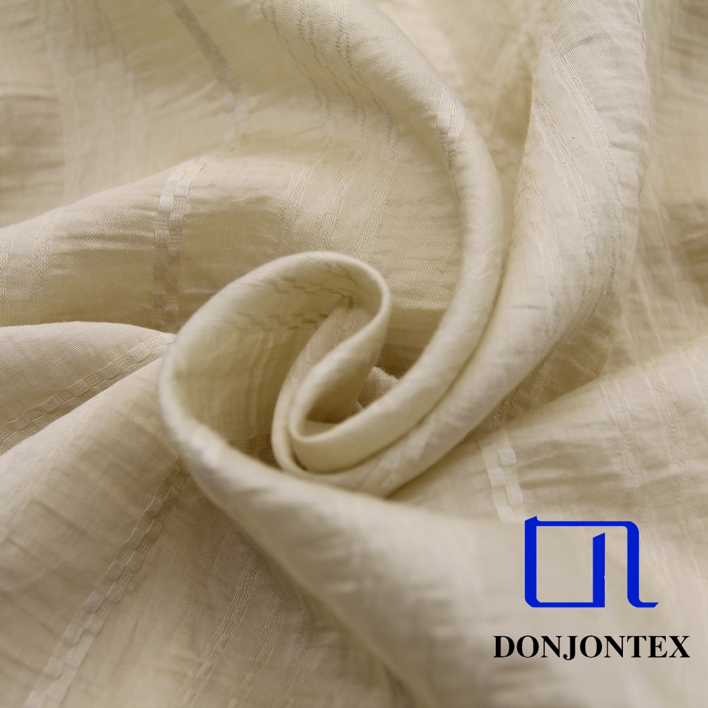 High Quality Luxury Fashion Tencel Nylon Blend Smooth Elegant Stripe Fabric for Dress