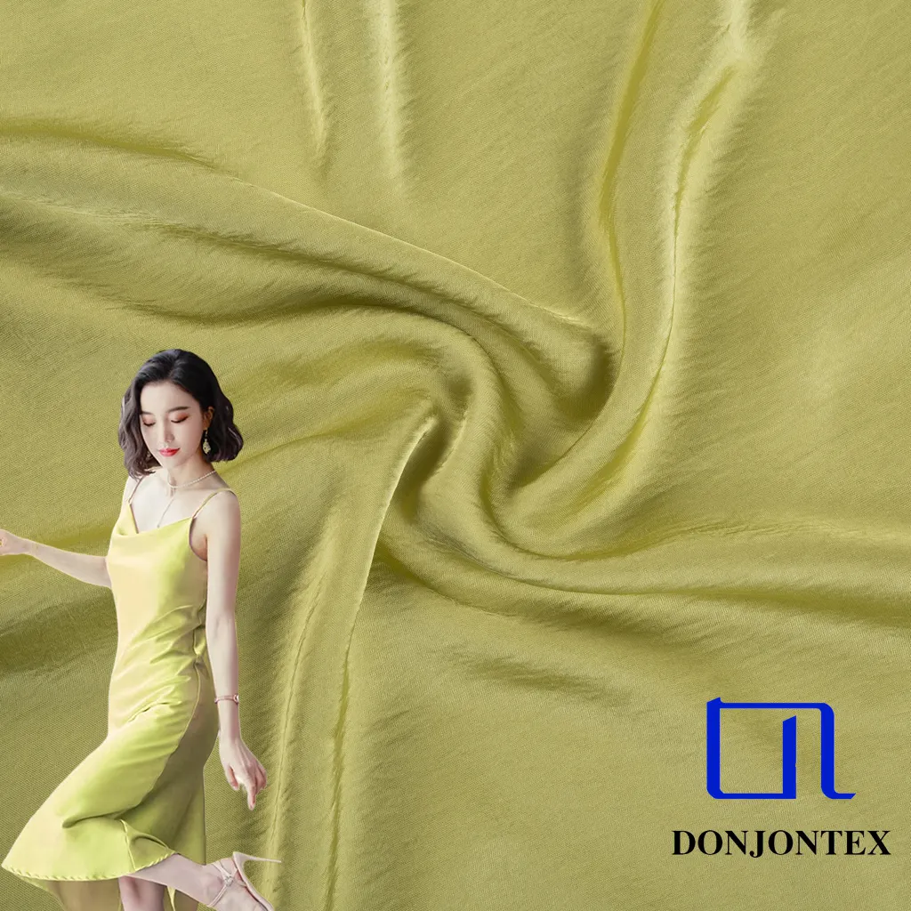 100% Polyester Fabric Quite Shiny Soft Drooping Silky Satin Fabric for Lady Dress, Nightwear and Abaya