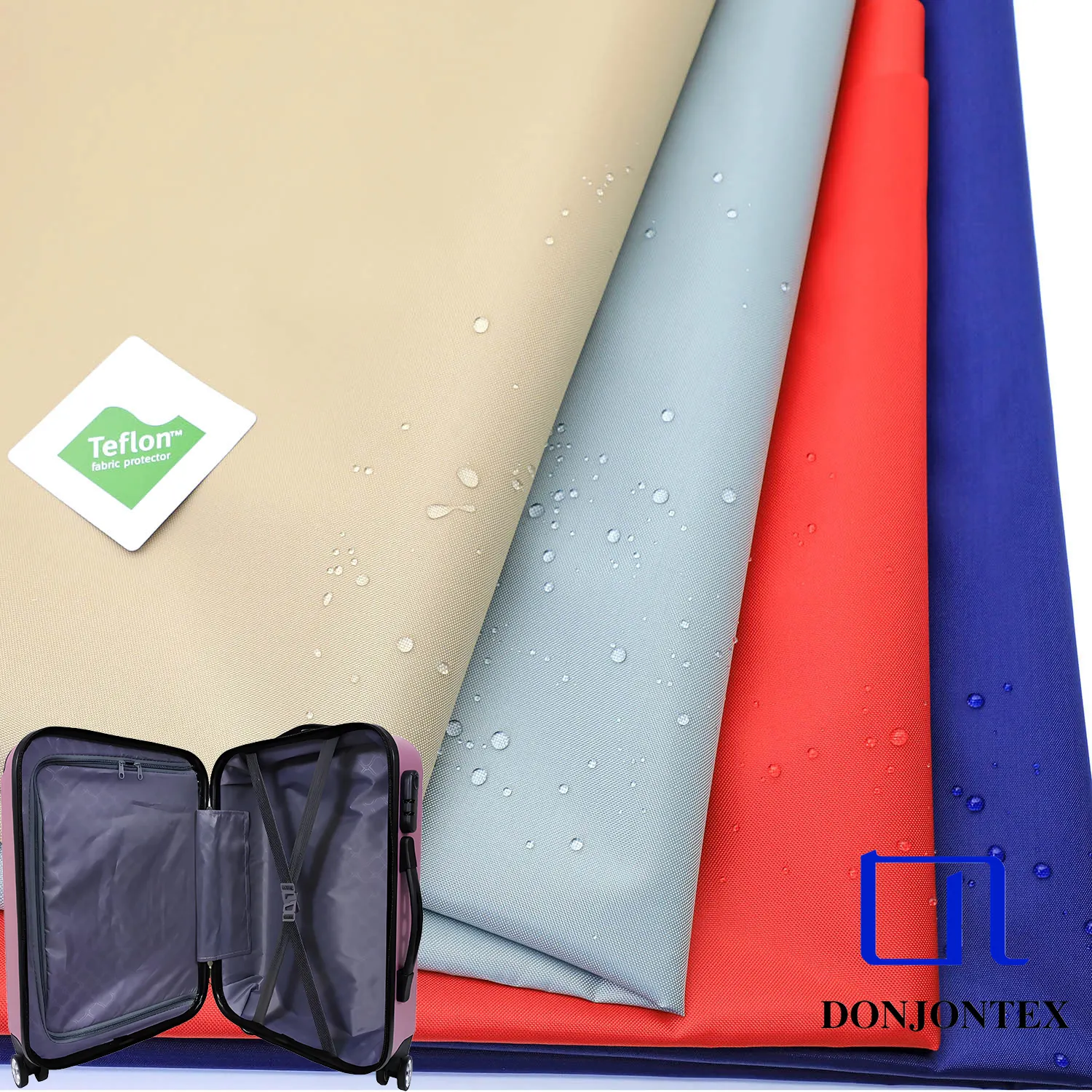 Waterproof and Windproof 100% Polyester Taffeta Fabric with PU Coating for Sun Awning and Tents