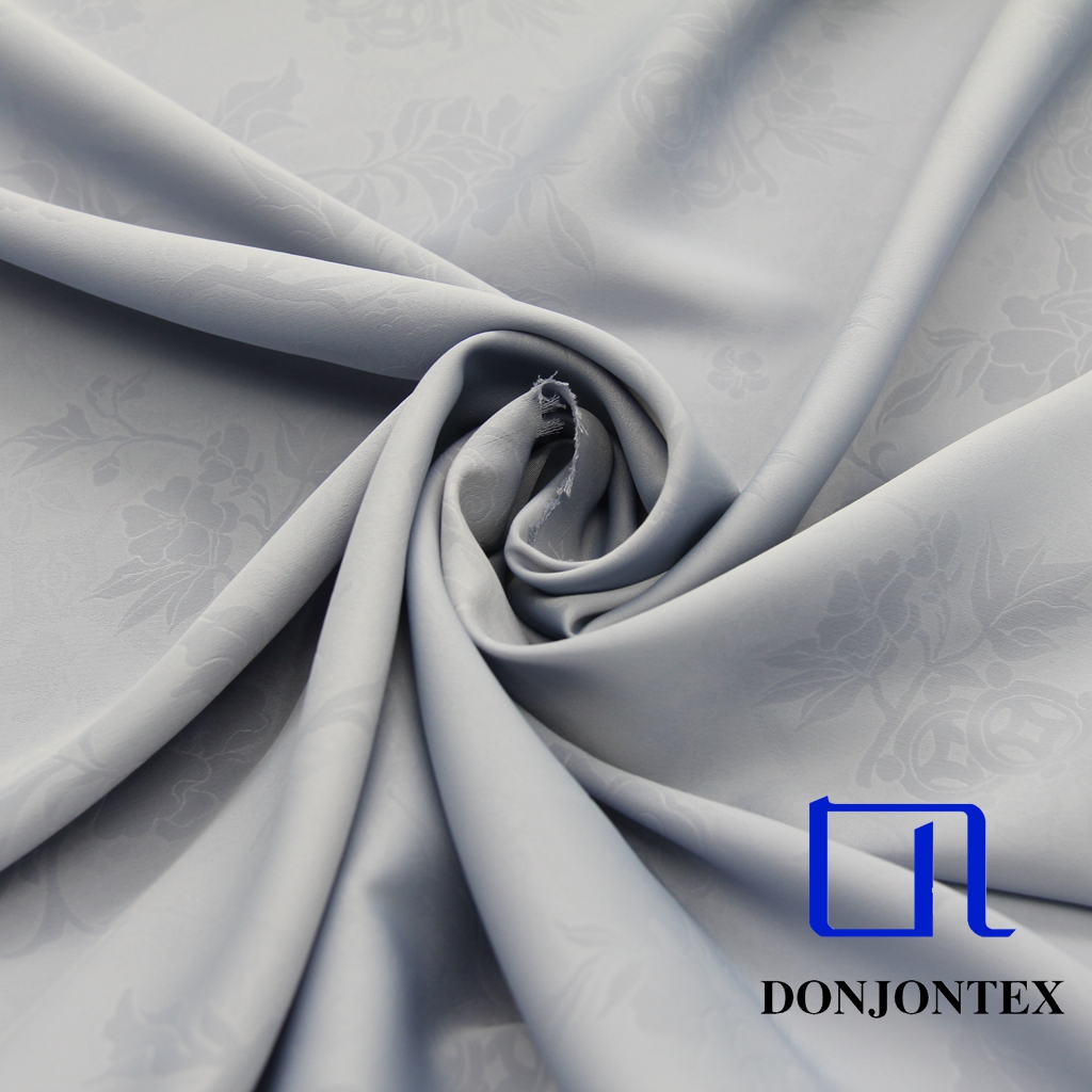 Hot Sale Soft Breathable Stretchable Recycled Poly Spandex Embossed Silk Satin Fabric for Women Dress