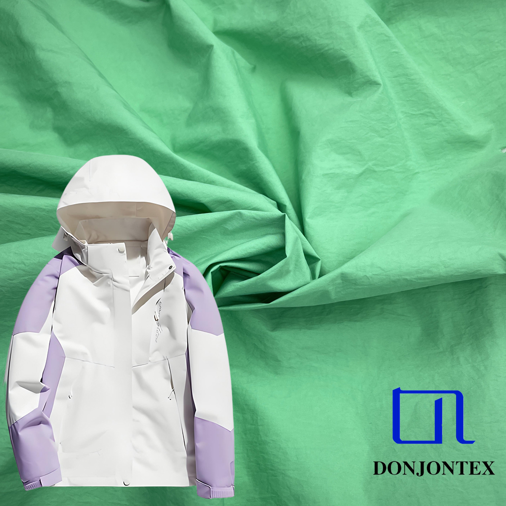 Premium Quality Wrinkle Taslon Fabric With Waterproof Low Stretch for Girls Breathable and Windproof for Outdoor Jacket