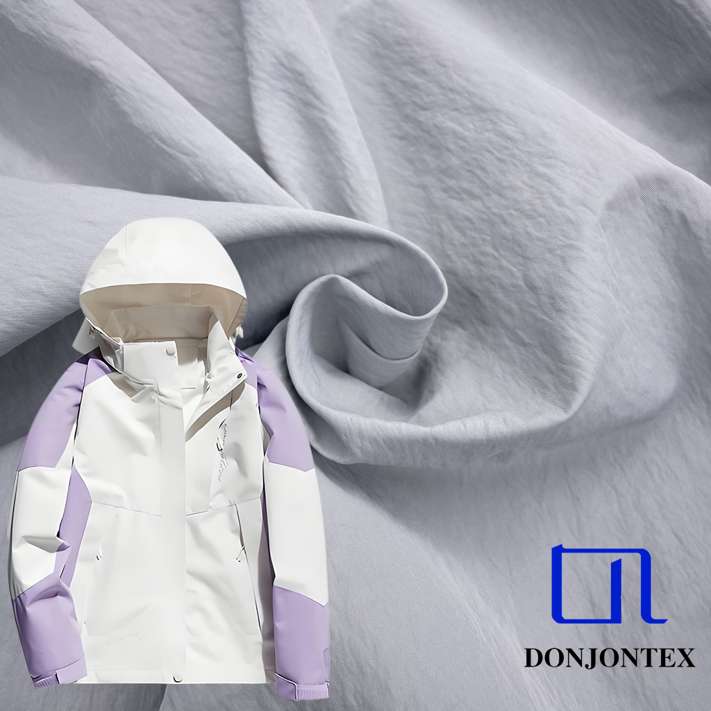 Premium Quality 390T Wrinkle Nylon Taslon Taslan Breathable Waterproof Twill Fabric for Outdoor Windproof Jackets