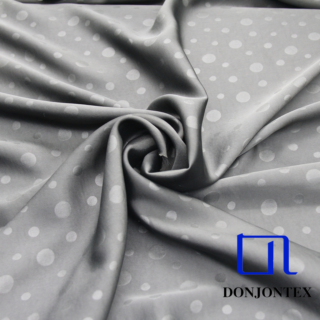 Newest Eco-Friendly Smooth Draping Soft Dobby Acetate-Like Satin Fabric Breathable Embossed Pattern for Women's Skirts Sleepwear