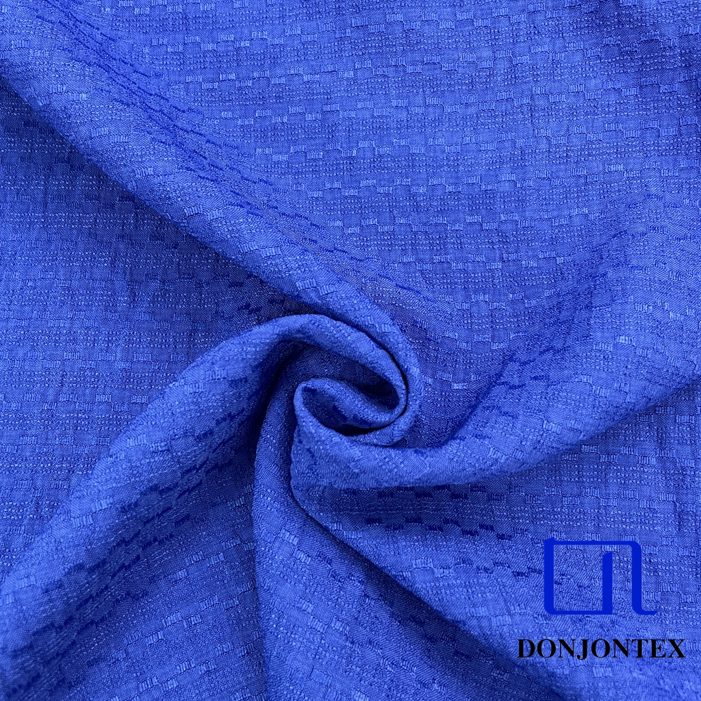 Trendy 100% Imitation Linen Hand Feeling Polyester Random Dot Box Jacquard Fabric