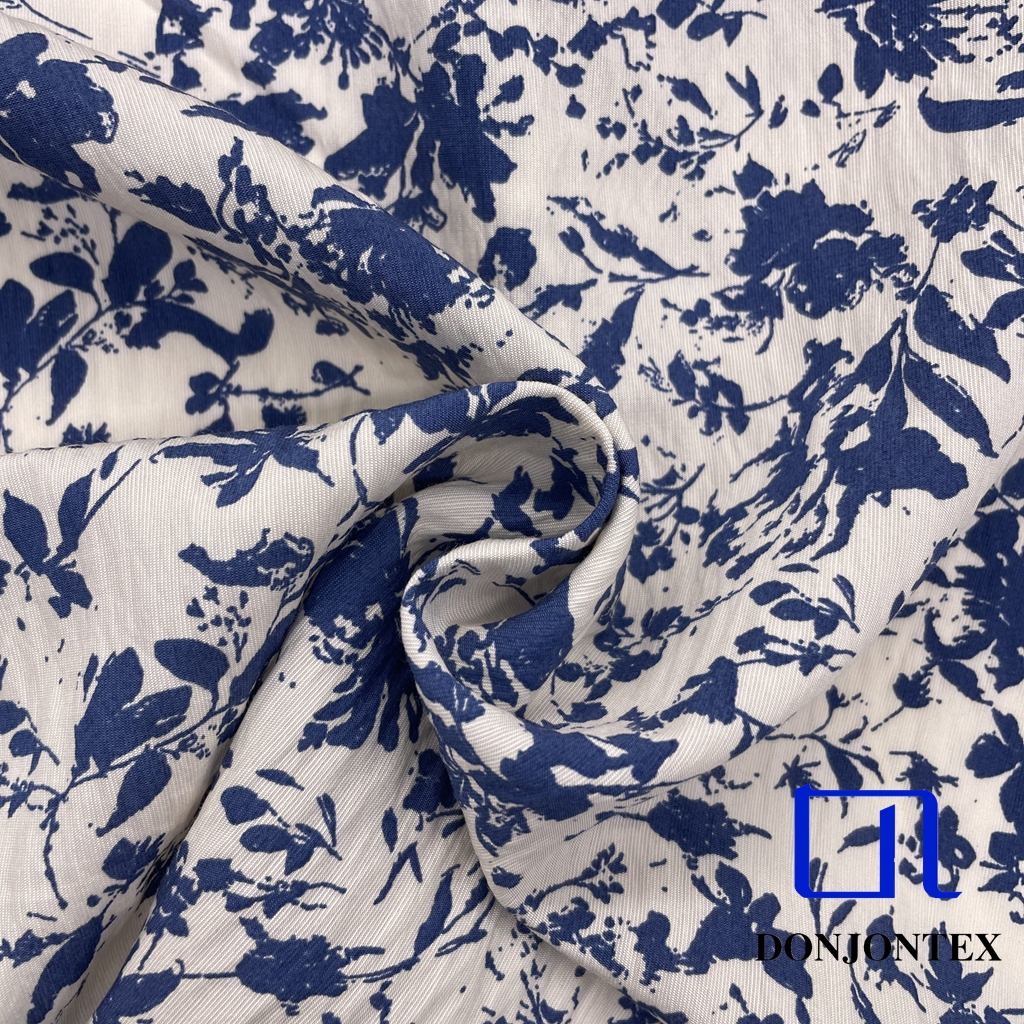 Customized Flora Printed Soft Light Weight Nylon Rayon Plain Fabric for Abaya, Dress and Nightwear