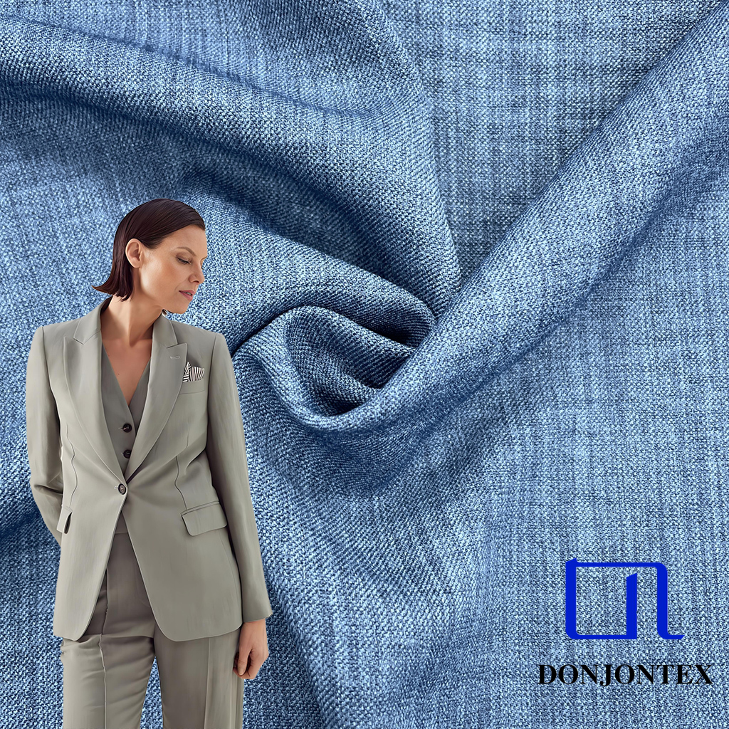 2025 New Design Two-color Loris Lelise Elastic Imitation Linen Effect Draping Fabric for Women Pants or Coats
