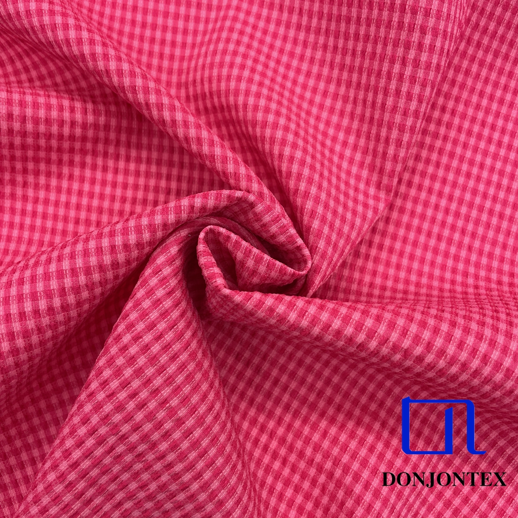 Premium Quality T400 Elastic Check Fabric Eco-Friendly Woven Stretch Fabric for Women's Pants or Coats