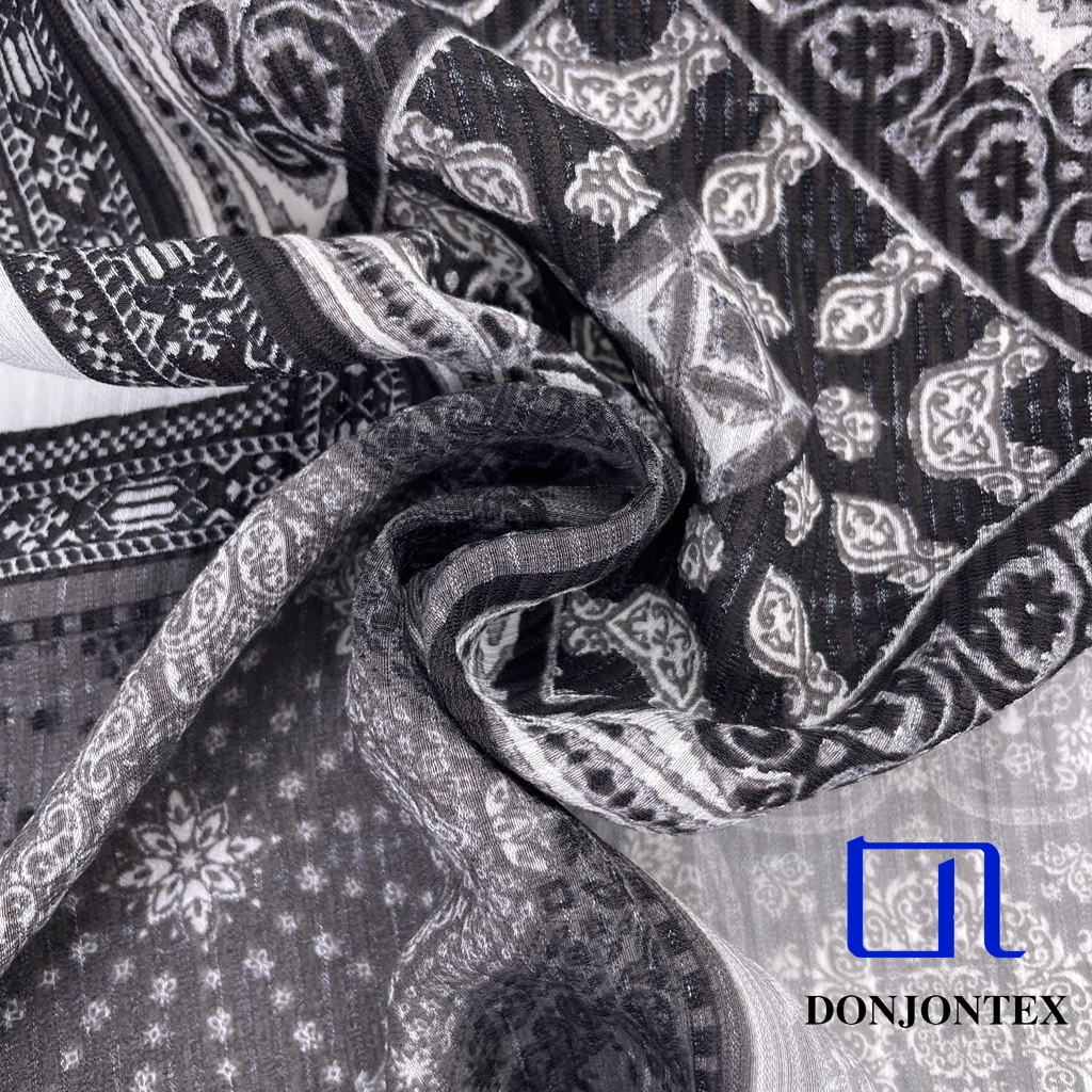 Hot Sale Customize Printed Soft Light Weight Nylon Rayon Crepe Fabric for Abaya, Dress and Nightwear