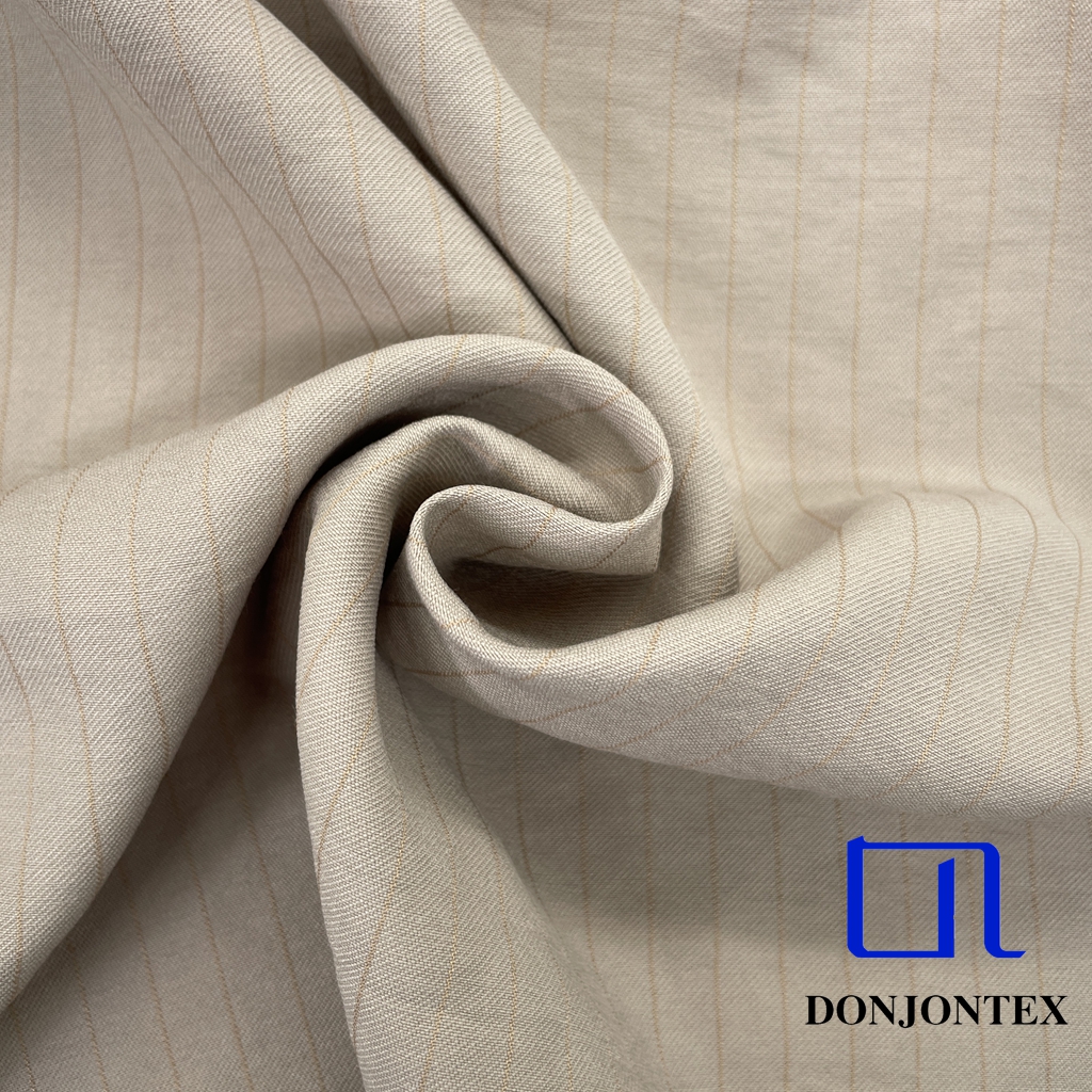 Latest Fashion Polyester Rayon Vertical Stripe Twill Fabric with Smooth Feeling for Pants