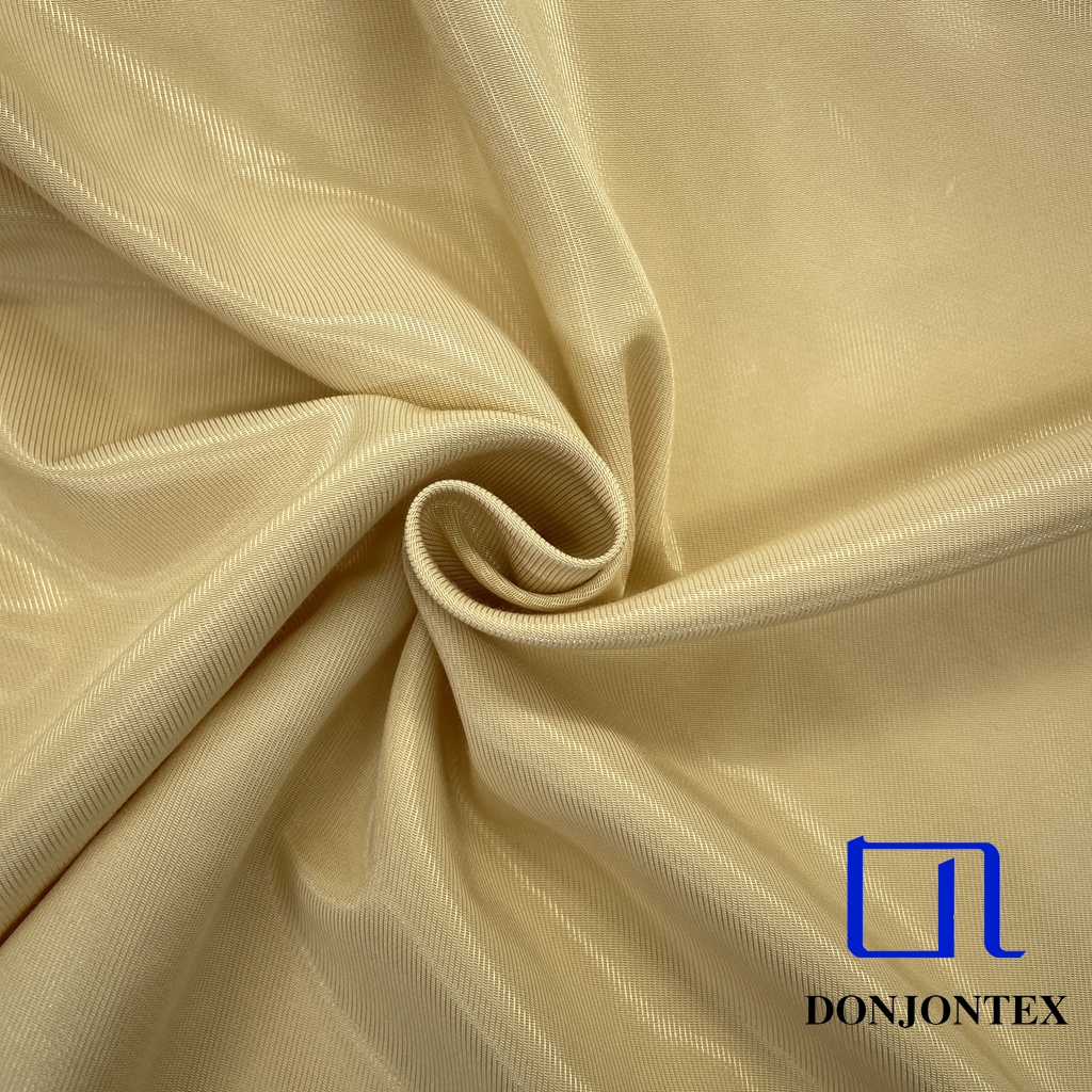 Premium High Level Textured Yellow Lustrous Poly Rayon Fabric for Woman Fashion Party Dress