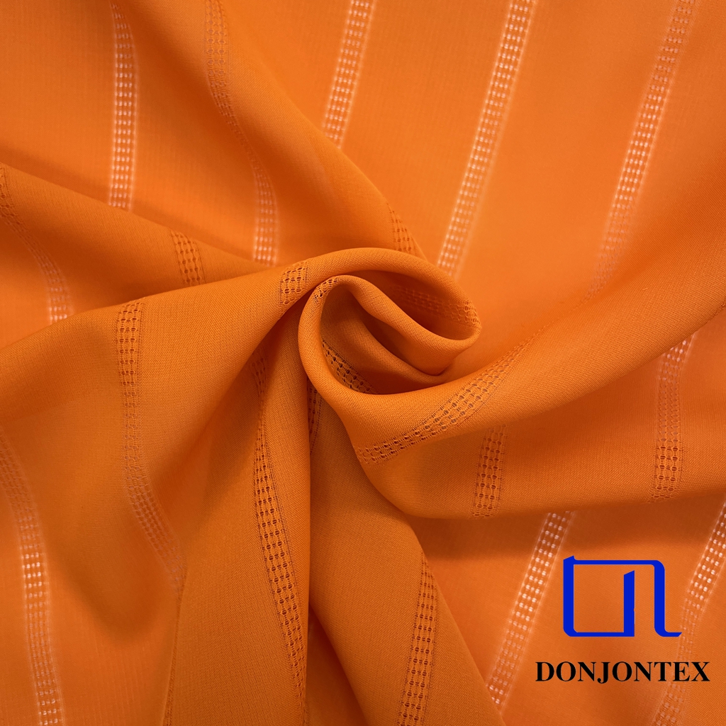 Premium Quality SPH CEY Elastic Imitation Linen Effect Draping Stripe Fabric for Women Dress