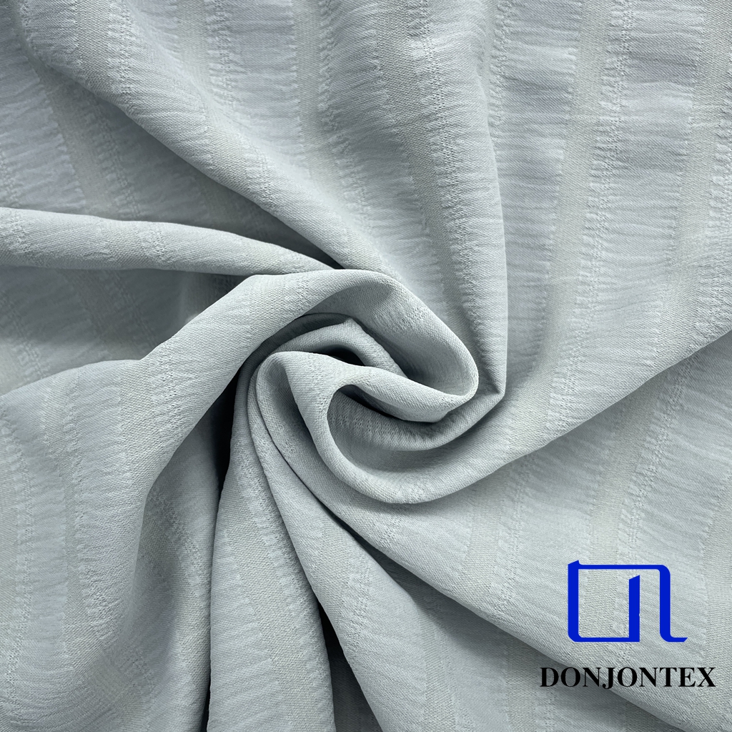 Hot Sale Polyester Spandex Elastic Stripe Fabric Eco-Friendly Woven Stretch Fabric for Women's Pants or Coats