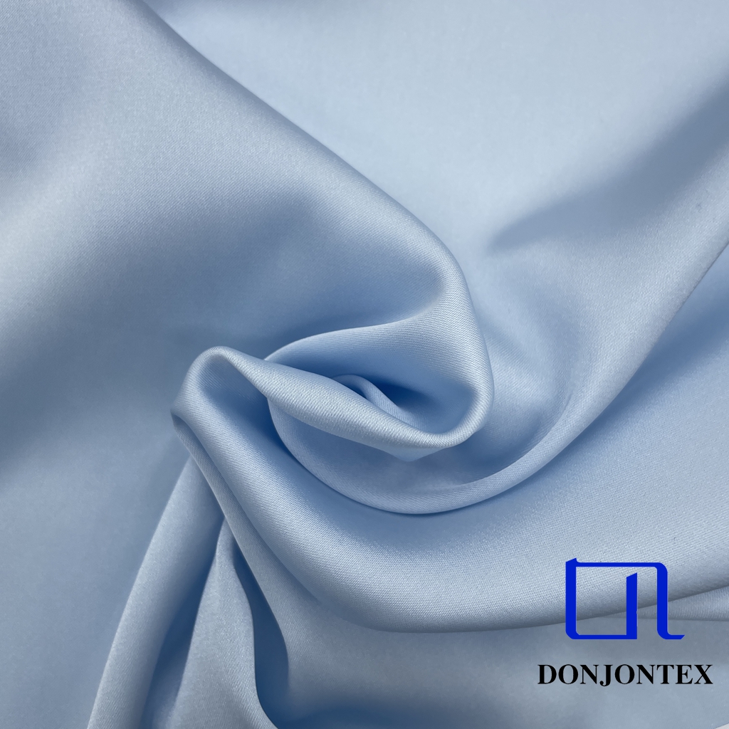 Latest Fashion 100% Polyester Satin Fabric Plain Dyed Stretch Soft Feeling for Girls' Popular Dress and Sleepwear