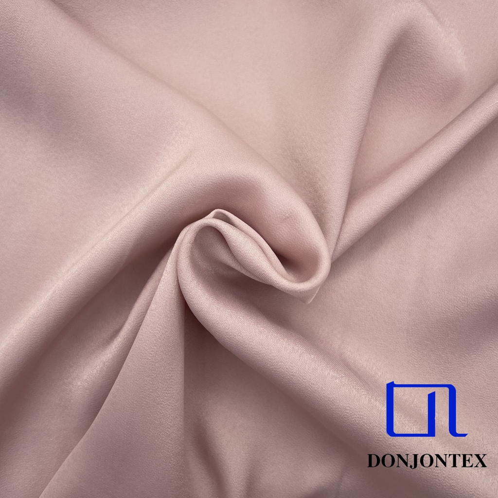 Premium Quality 100% Polyester Satin Fabric Plain Dyed Stretch Soft Feeling for Girls' Popular Dress and Sleepwear