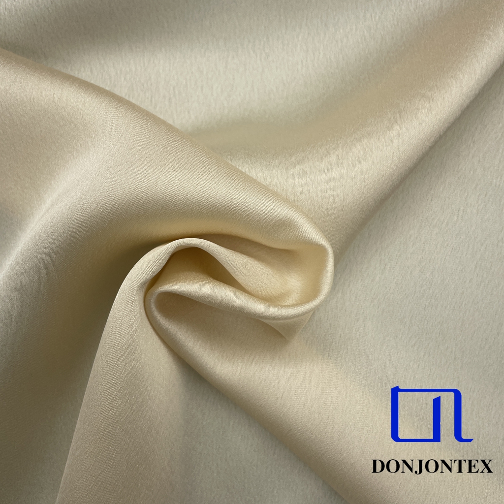 Hot Sale 100% Polyester Satin Fabric Plain Dyed Stretch Soft Feeling for Girls' Popular Dress and Sleepwear