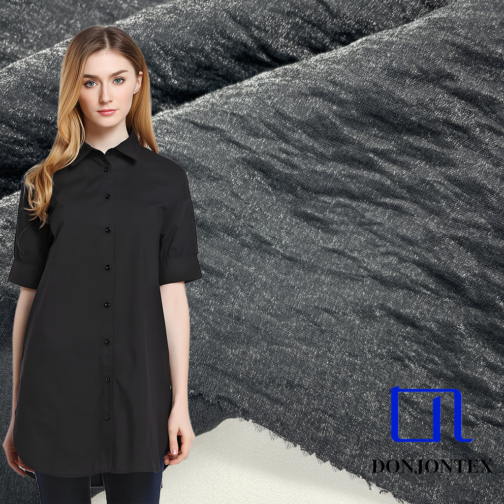 2025 New Design Nylon Rayon Shiny Stripes Satin Fabric Breathable Woven for Women's Long Dress for Home Textile Industry Use