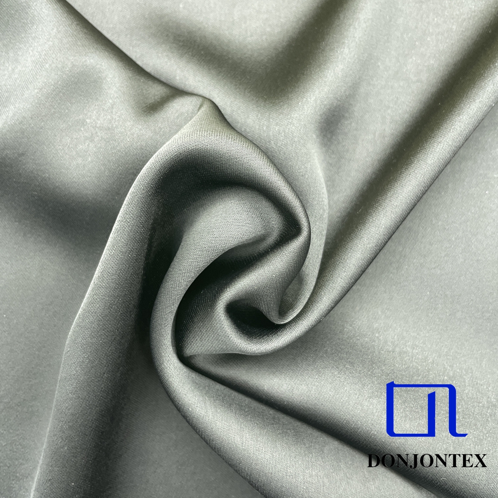 High Quality Polyester Stretch Plain Satin Fabric with Shiny Soft Feeling for Girls' Popular Dress and Sleepwear