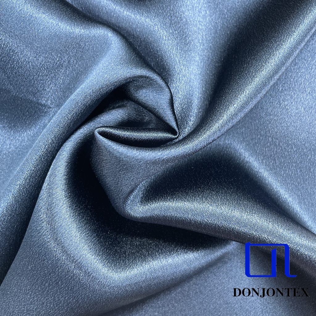 Hot Sale No-Spandex 100% Polyester Shiny Soft Smooth Stretch Material Yarn Satin Fabric for Dresses Sleepwear