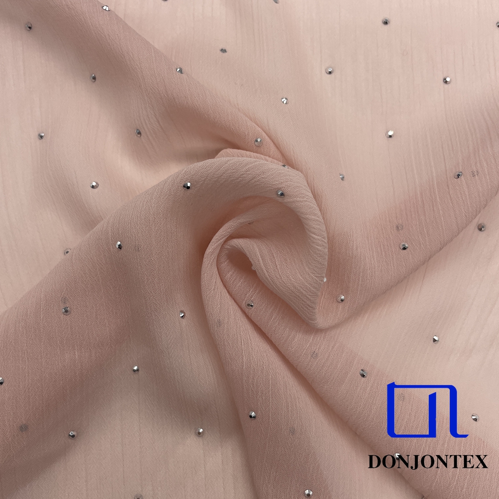 Premium Quality Regular-twist Crepe Chiffon Fabric Soft Touch Anti-Static for Girls' Long Dresses Sleepwear Underwear-副本