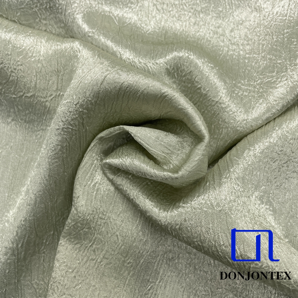 Premium Quality 100% Polyester Embossing Flower Satin Crepe Fabric Plain Dyed Stretch for Girls' Popular Sleeping Wear
