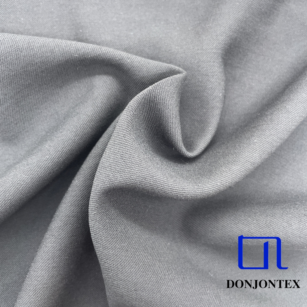 Elegant Oeko-tex Standard Polyester Rayon Soft Touch Stretch Twill Style Fabric for Women Dress