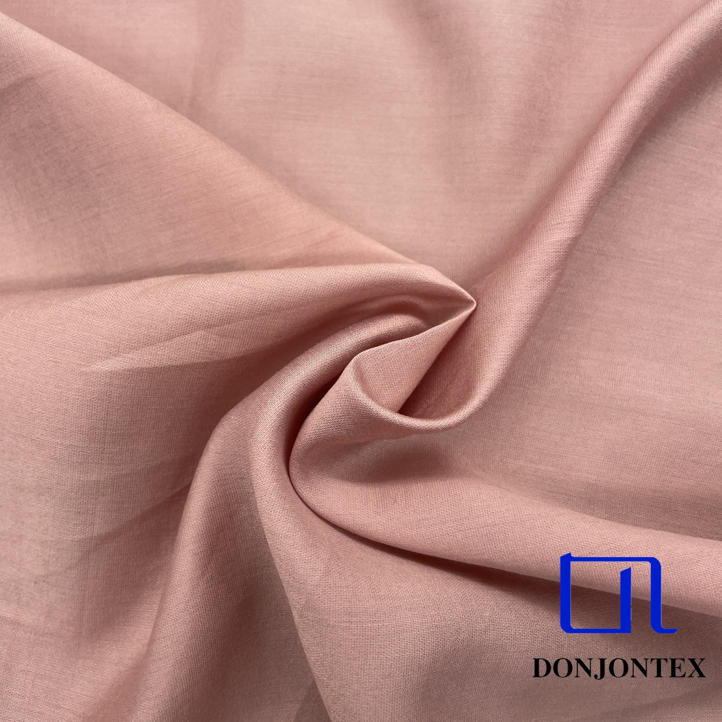 2025 New Design GRS Certified Polyester Rayon Fabric Plain Style Plain Dyed Soft Feeling for Women Dress
