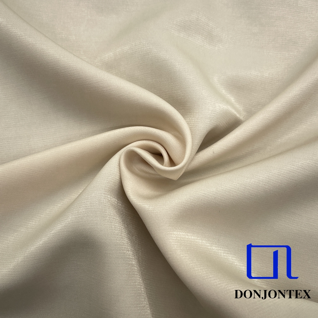 High Quality Recycled Polyester Rayon Satin Fabric Cupro-like Plain Soft Feeling for Girls' Popular Dress