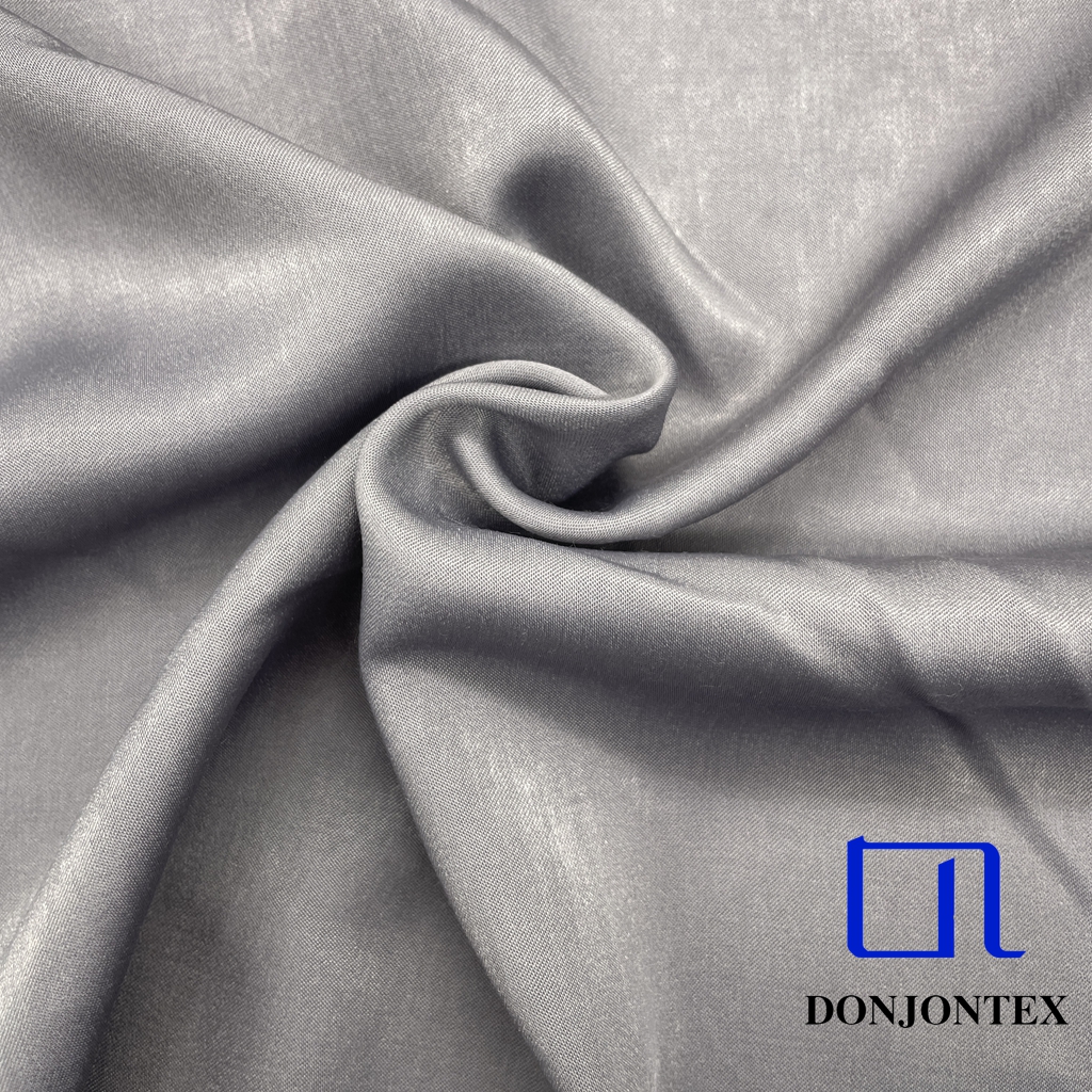 Factory Price Recycled Polyester Rayon Satin Fabric Cupro-like Twill Soft Feeling for Girls' Popular Dress
