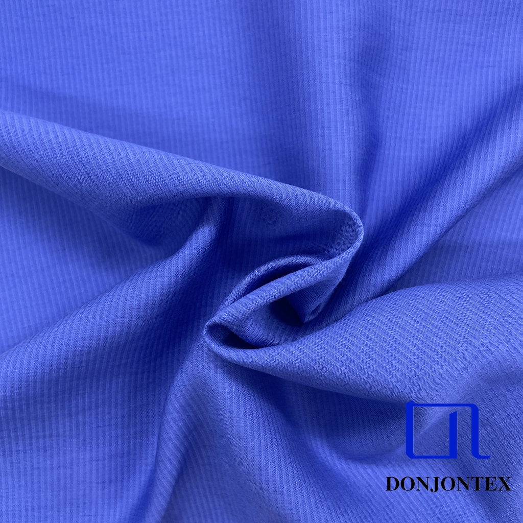 Hot Sale Nylon Rayon Tencel Linen Vertical Stripe Bamboo Joint Fabric Soft Touch Woven Textile for Women Blouse and T-shirts