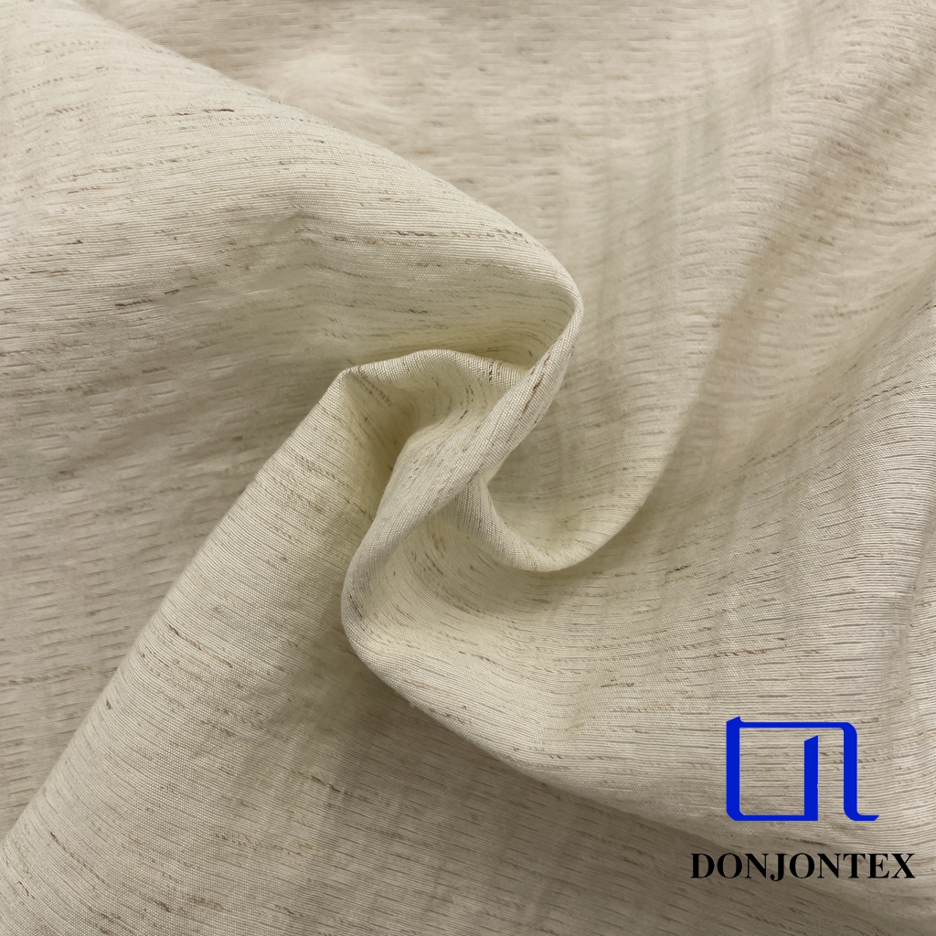 2025 Newest Vertical Crepe Stripe Nylon Rayon Linen Nature Breathable Fashion Fabric for Dress