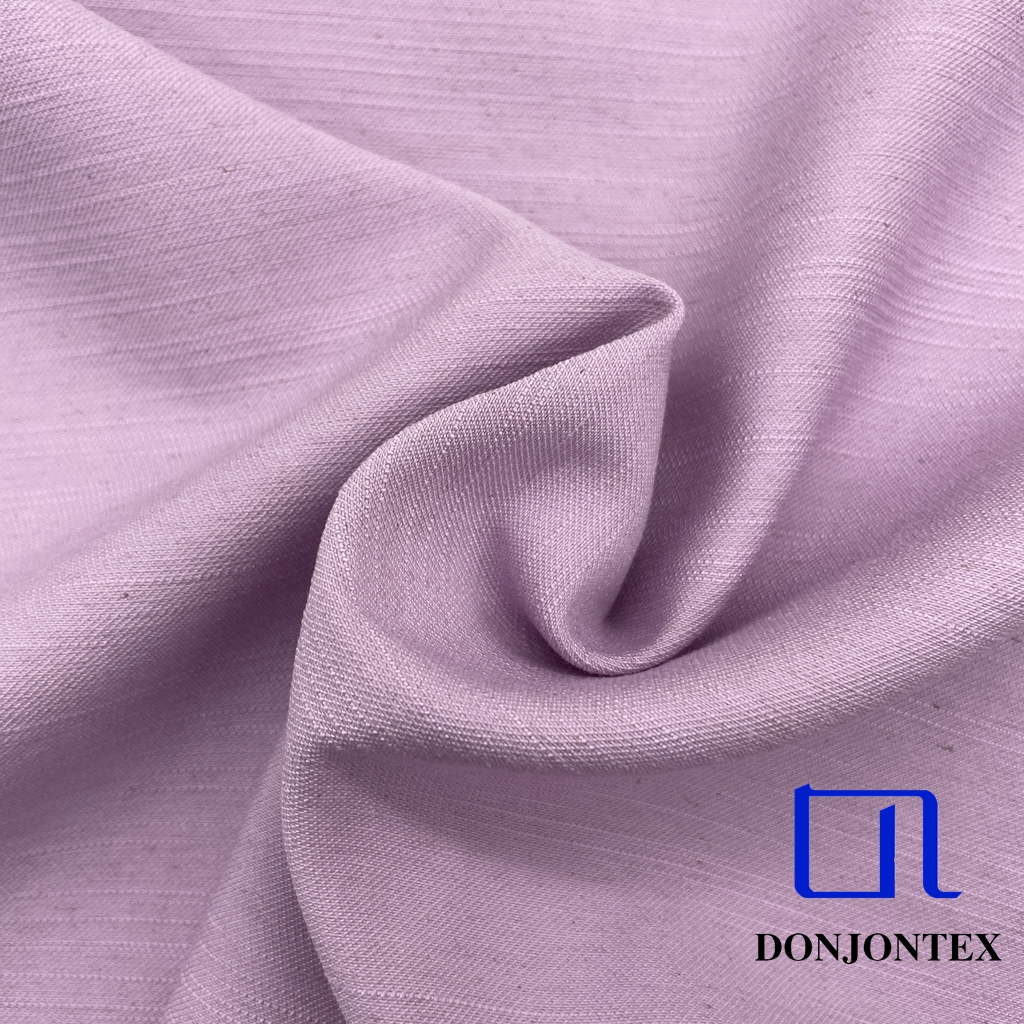 Premium Quality Polyester Rayon Linen Nature Breathable Eco-friendly Fabric Twill for Summer Casual Dress
