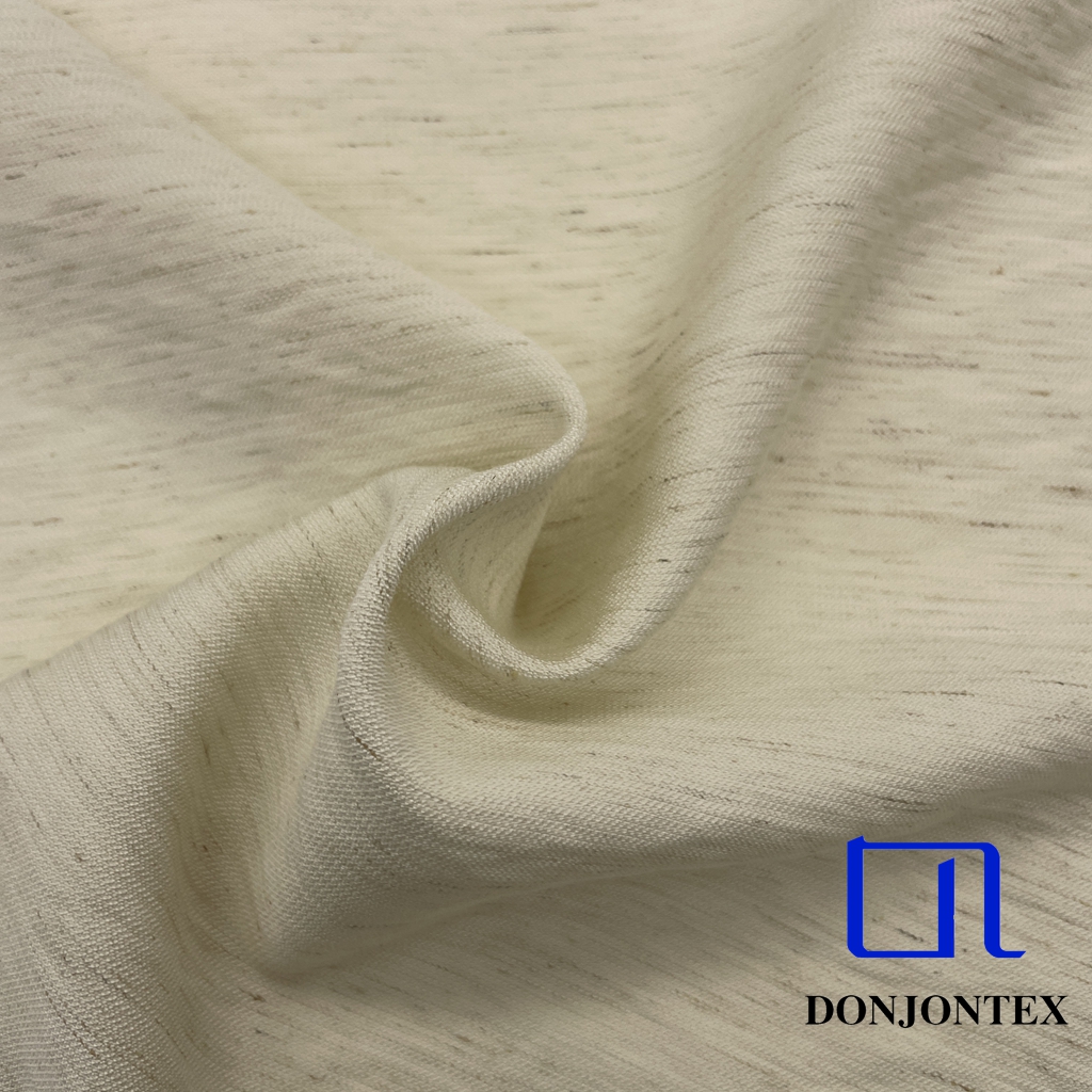 Good Quality Nylon Rayon Linen Stripe Jacquard Fabric for Beachwear and Women Dress