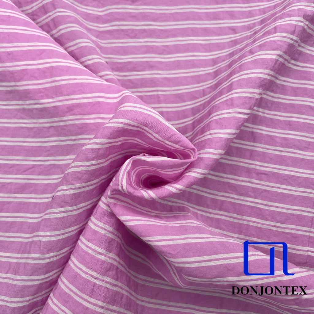Latest Fashion Nylon Rayon Yarn Dyed Horizontal Stripe Crepe Fabric for Fashion Clothing