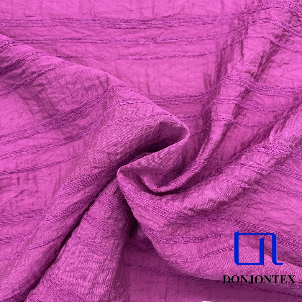Luxury Feel Nylon Rayon Chenille Fabric with Horizontal Stripe for Beachwear and Women Dress