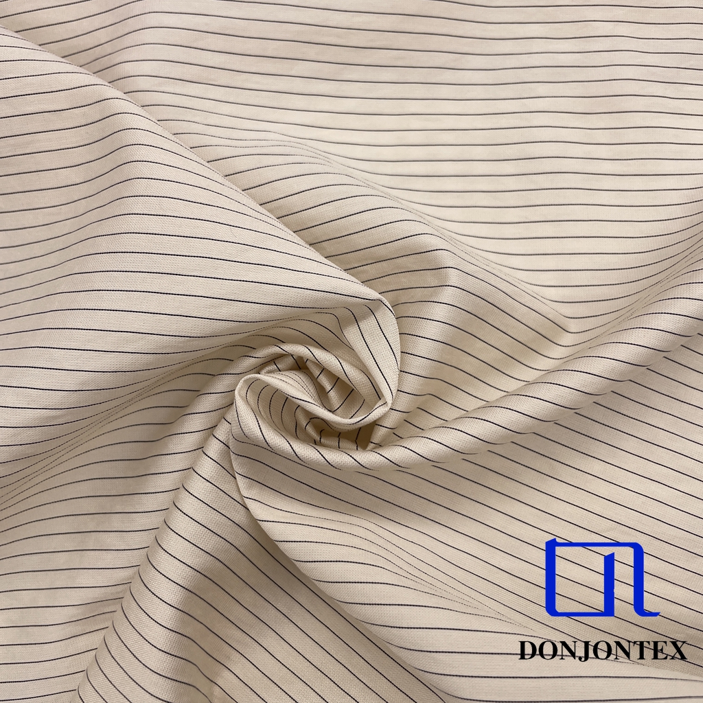 Hot Sale Nylon Rayon Polyester Horizontal Stripe Crepe Fabric for Fashion Clothing