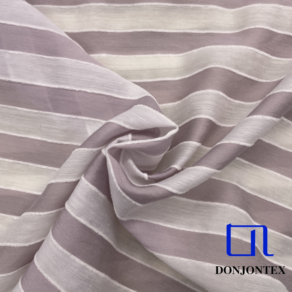 Latest Fashion Nylon Rayon Polyester Fabric with Horizontal Stripe for T-Shirts and Women Dress