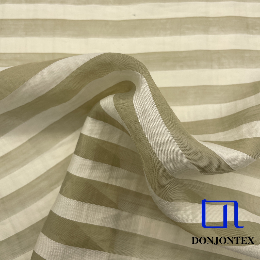 Eco-Friendly Nylon Lyocell Horizontal Stripe Fabric Plain Weave for Women T-shirts