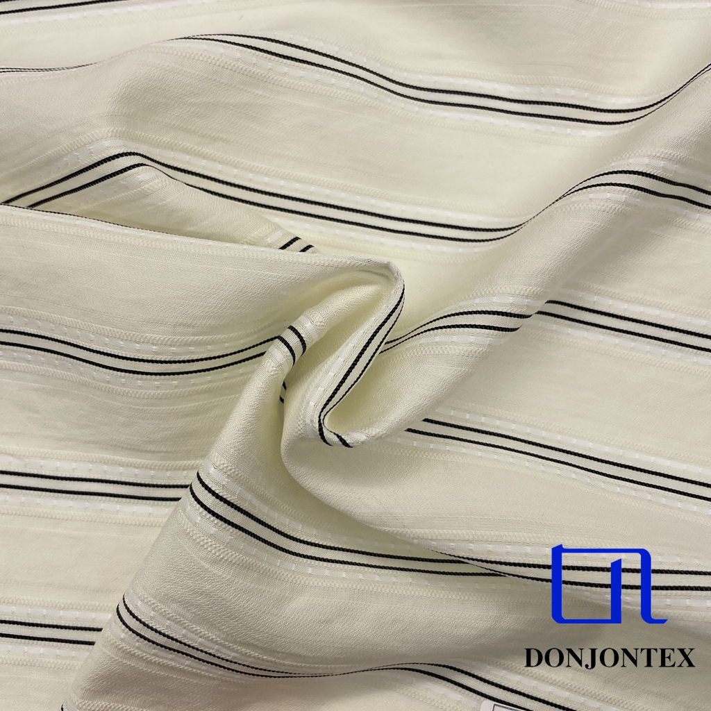 Eco-Friendly Nylon Rayon Fabric with Horizontal Stripe for Beachwear and Women Dress