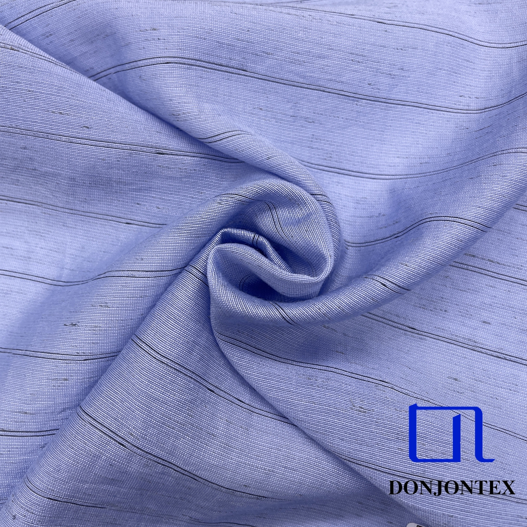 Premium Quality Nylon Rayon Linen Polyester Horizontal Stripe Crepe Fabric for Fashion Clothing