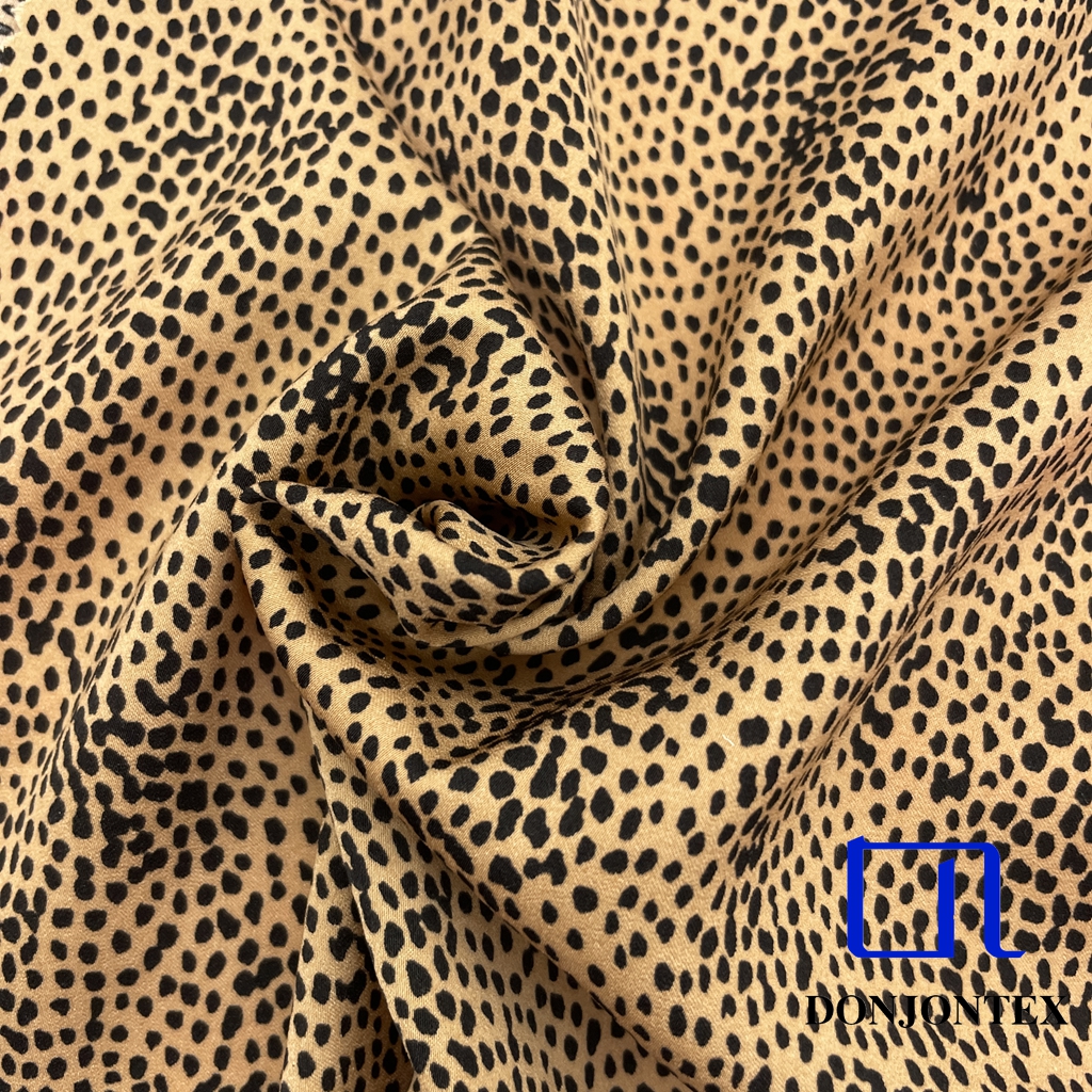 Eco-Friendly GRS Certificated Recycled Polyester Printed Satin Fabric for Evening Gown and Nightwear